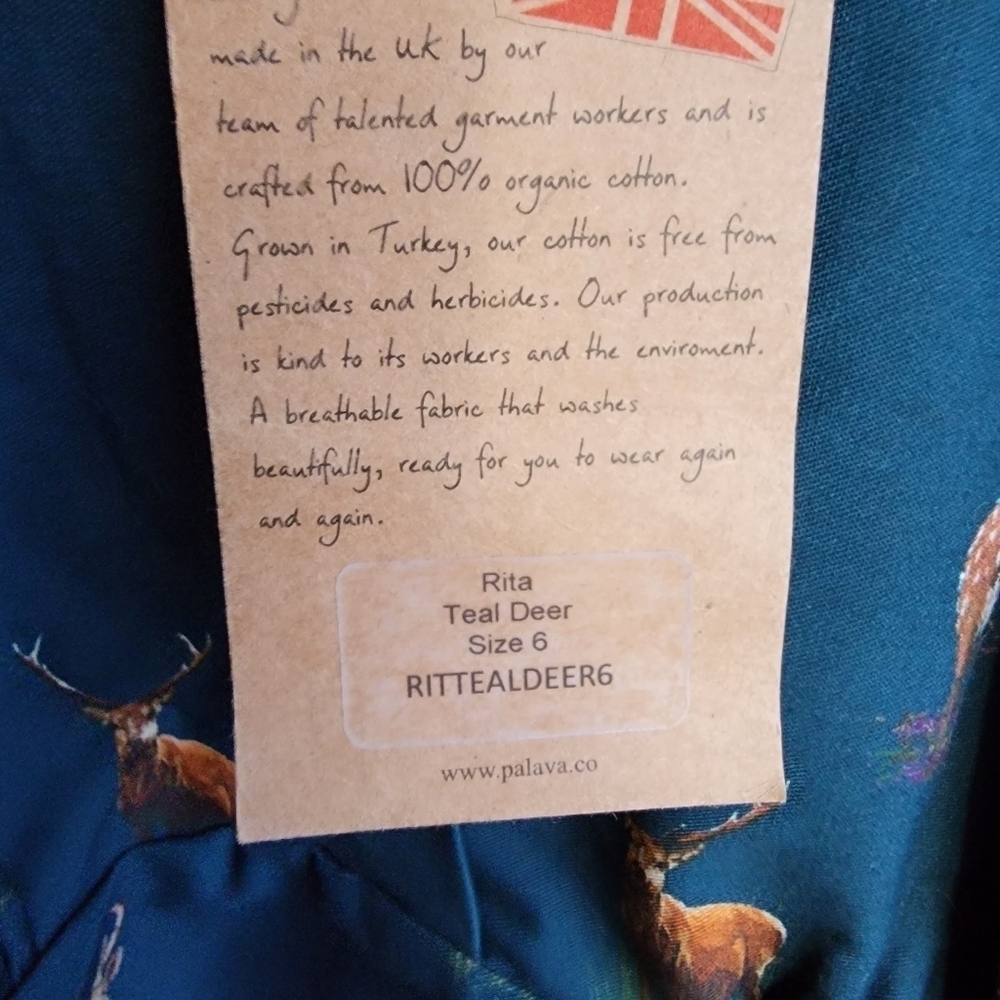 Palava Rita Dress in Teal Deer size 2 NWT - Picture 7 of 7
